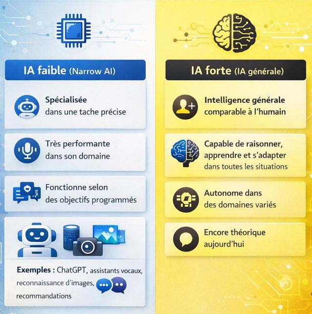 Différence entre IA forte et IA faible